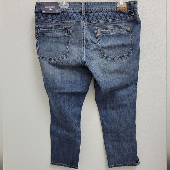 American Eagle Womens Low Rise Skinny Jeans Jegging Ankle  Zippers  18 S NWT - Picture 5 of 8